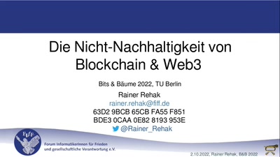 Die Nicht-Nachhaltigkeit von Blockchain &amp; Web3