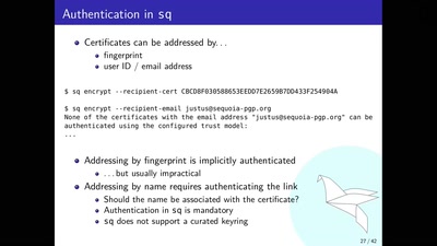 Sequoia PGP: A not quite new implementation of OpenPGP