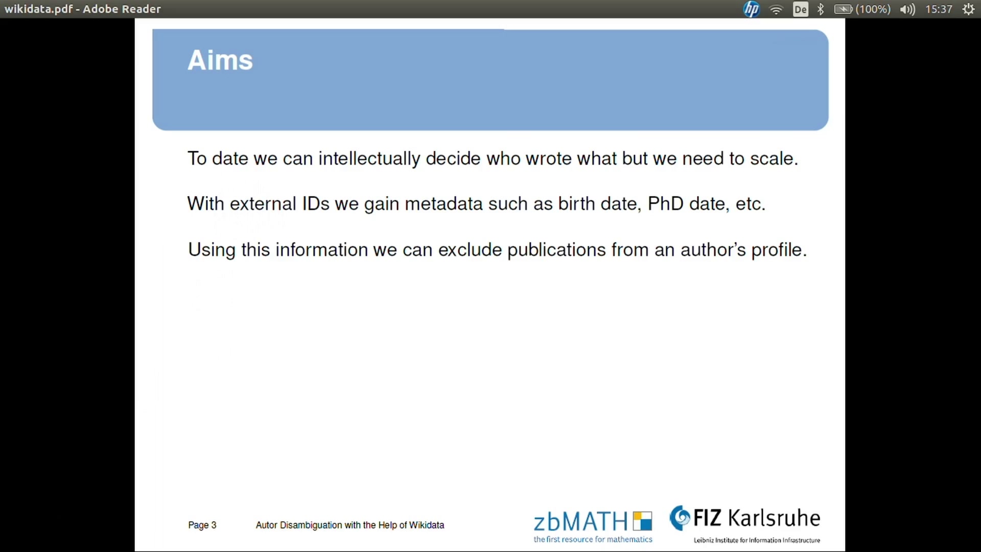  Using Wikidata for Author Disambiguation